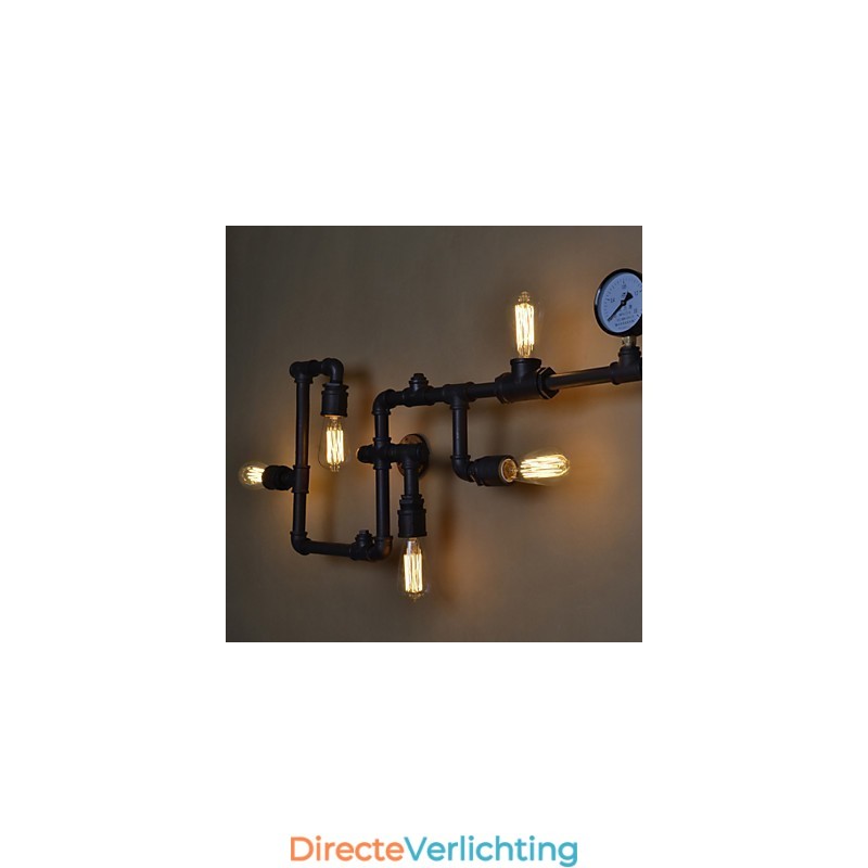 Loft Industriële Wandlampen Antieke Edison Wandlampen met Bollen Vintage Pijp Wandlamp voor Woonkamerverlichting