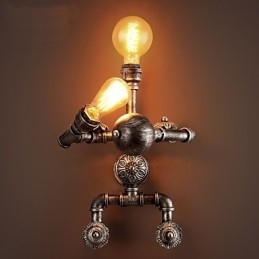 Loft Waterpijp Wandlampen Retro Industriële Stijl Creatief Robotontwerp Metaal Restaurant Café Bars Bartafel Wandlampen