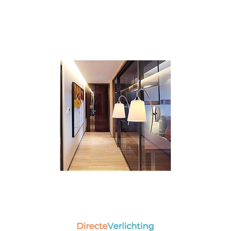 Moderne minimalistische glazen nachtkastje gangpad hotelkamer wandlamp