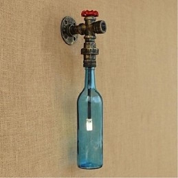 Wandschakelaar met waterpijpfles wandlamp