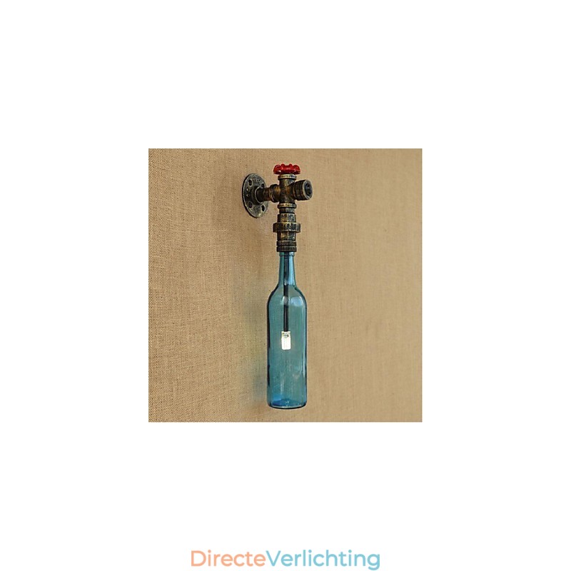 Wandschakelaar met waterpijpfles wandlamp