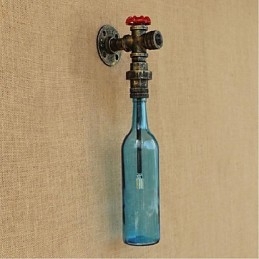 Wandschakelaar met waterpijpfles wandlamp