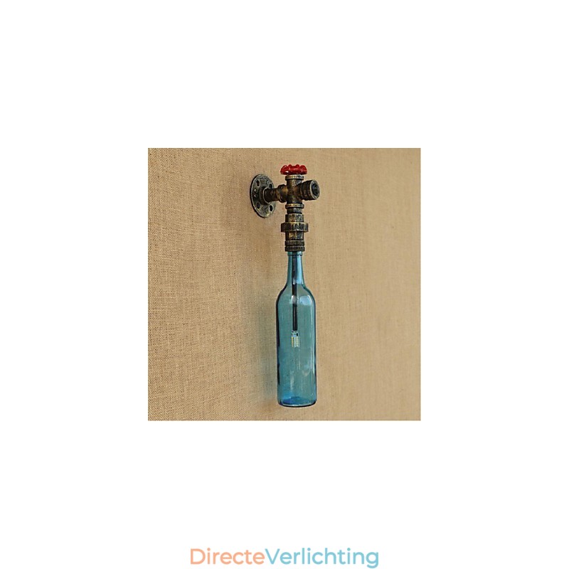 Wandschakelaar met waterpijpfles wandlamp