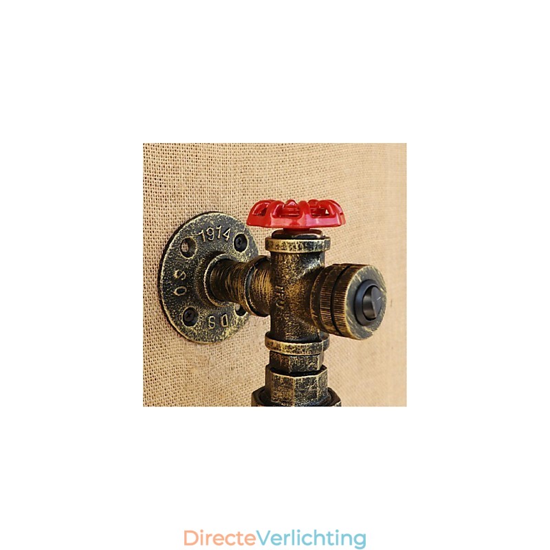 Wandschakelaar met waterpijpfles wandlamp