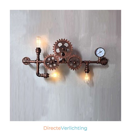 Vintage industriële pijp wandlampen hout tandwielvorm creatieve draaibare verlichting restaurant café bar decoratie verlichting Vintage industriële pijp wandlampen hout tandwielvorm creatieve draaibare verlichting restaurant café bar decoratie verlichting