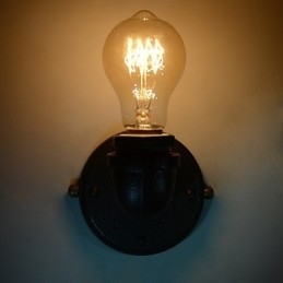 Eenvoudige Retro Industriële Ijzeren Pijp Decoratieve Wandlamp Wandarmatuur