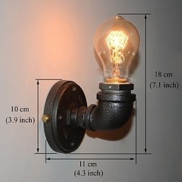 Eenvoudige Retro Industriële Ijzeren Pijp Decoratieve Wandlamp Wandarmatuur