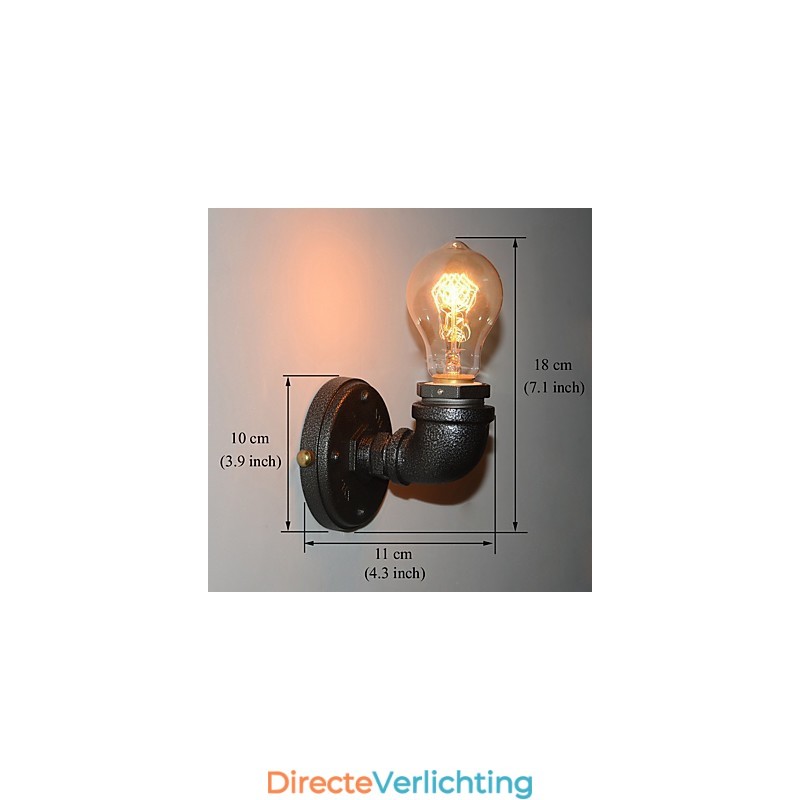 Eenvoudige Retro Industriële Ijzeren Pijp Decoratieve Wandlamp Wandarmatuur