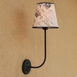 Moderne bondige mode bar restaurant nostalgische ontbijt stoffen hoes wandlamp smeedijzeren bocht