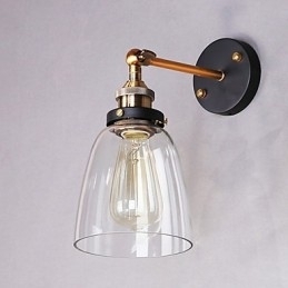 Industriële Edison Simplicity Glazen Wandlamp Metalen Basiskap Eetkamer Studeerkamer Kantoor Gang Wandlamp