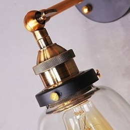 Industriële Edison Simplicity Glazen Wandlamp Metalen Basiskap Eetkamer Studeerkamer Kantoor Gang Wandlamp