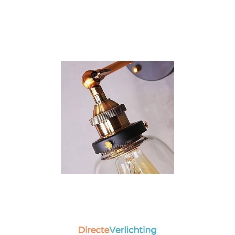 Industriële Edison Simplicity Glazen Wandlamp Metalen Basiskap Eetkamer Studeerkamer Kantoor Gang Wandlamp