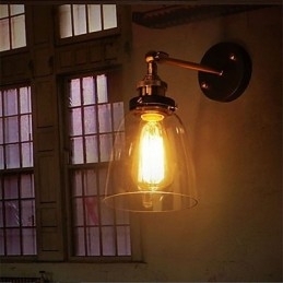 Industriële Edison Simplicity Glazen Wandlamp Metalen Basiskap Eetkamer Studeerkamer Kantoor Gang Wandlamp
