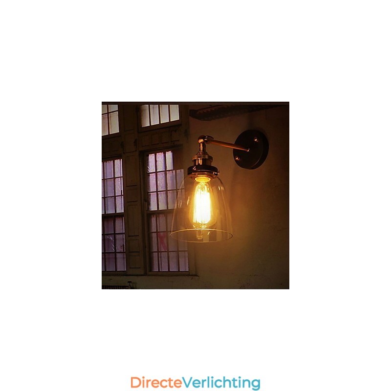 Industriële Edison Simplicity Glazen Wandlamp Metalen Basiskap Eetkamer Studeerkamer Kantoor Gang Wandlamp