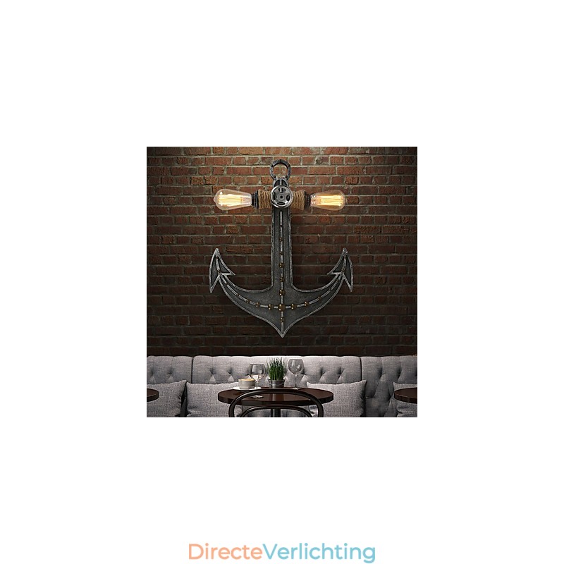 Vintage Industriële Wandlampen Houten Boot Anker Vorm Creatieve Restaurant Café Bar Decoratieverlichting