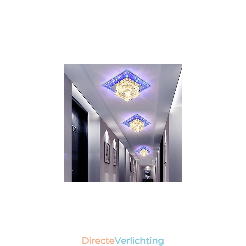 Mini Kristallen Plafondlamp Spotlight 3W Creatieve Lamp Buislamp Kleurrijke Kleur Vierkante Koepellamp