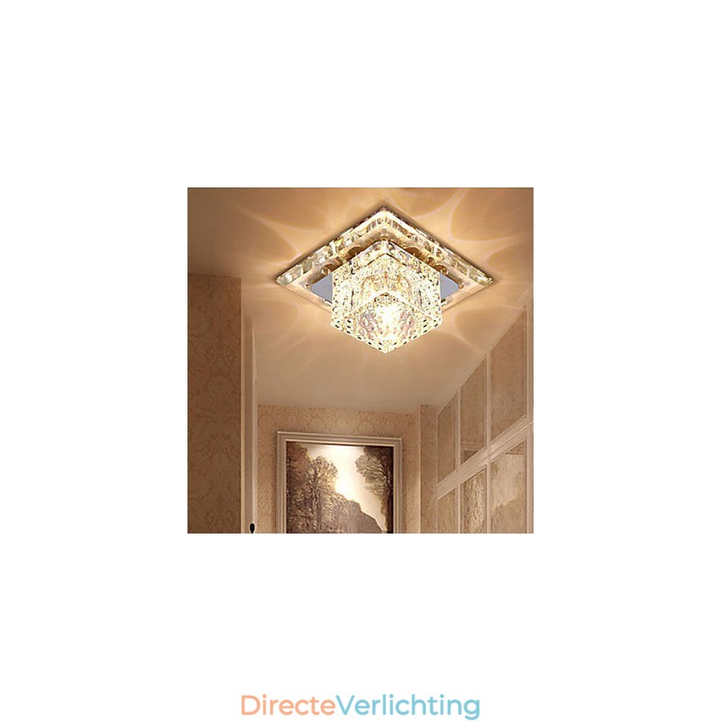 Mini Kristallen Plafondlamp Spotlight 3W Creatieve Lamp Buislamp Kleurrijke Kleur Vierkante Koepellamp