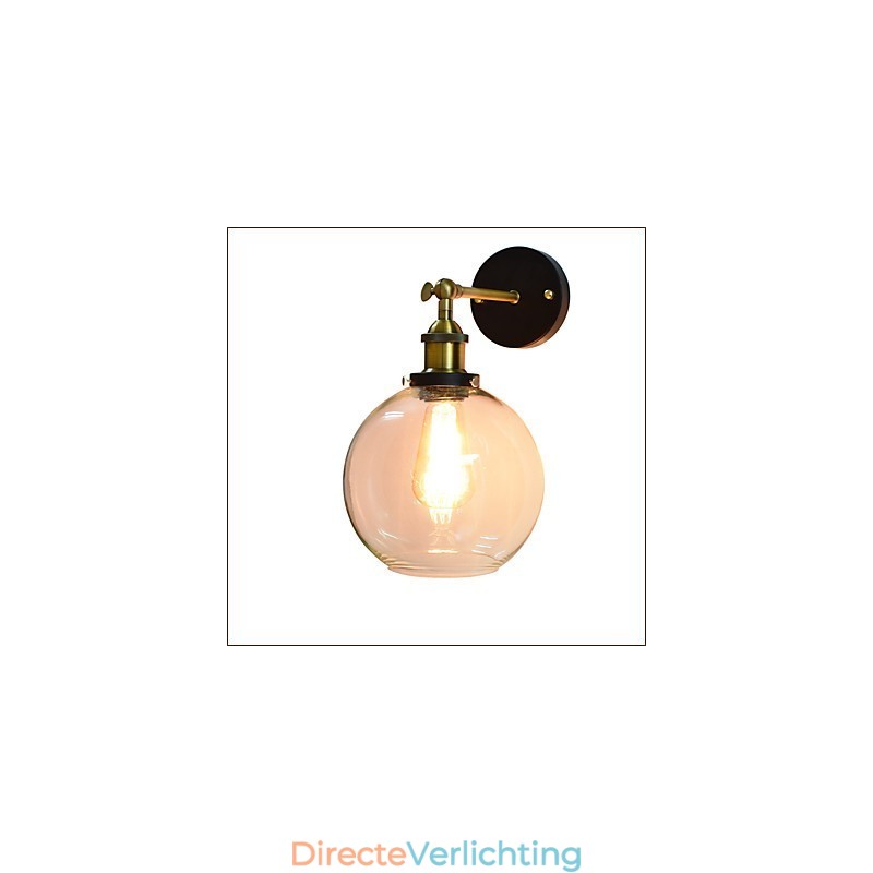 Wandlamp van ijzer Zwart Eenvoudige retro wandlamp Enkele kop Decoratieve wandlamp Europese stijl
