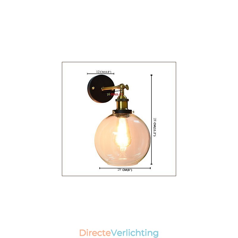Wandlamp van ijzer Zwart Eenvoudige retro wandlamp Enkele kop Decoratieve wandlamp Europese stijl