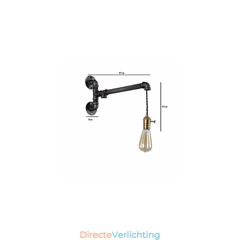 Vintage industriële buis wandlampen met schakelaar creatieve verlichting restaurant café bar decoratieve verlichting met 1 licht geverfde afwerking