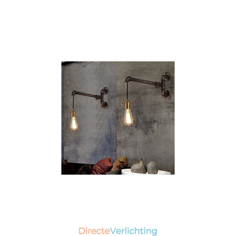 Vintage industriële buis wandlampen met schakelaar creatieve verlichting restaurant café bar decoratieve verlichting met 1 licht geverfde afwerking