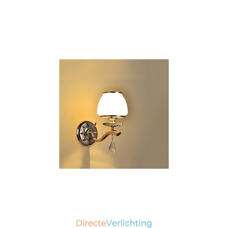 Moderne eigentijdse gegalvaniseerde functie voor wandlampen met kristalsfeerverlichting
