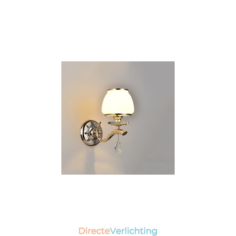 Moderne eigentijdse gegalvaniseerde functie voor wandlampen met kristalsfeerverlichting