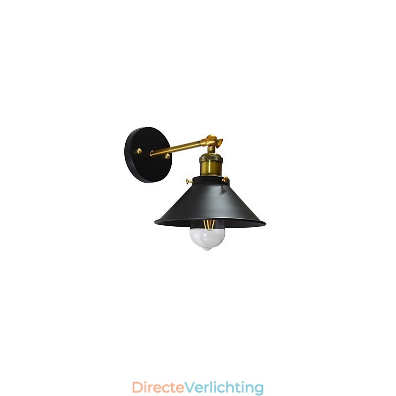 Verf enkele muur ijzeren wandlamp domme zwarte lichtzwaardlamp op muur