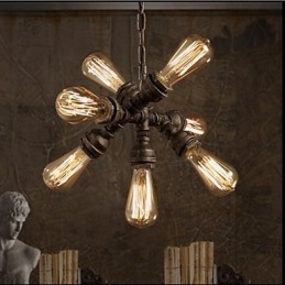 Amerikaanse industriële waterpijp retro stijl wind 7 lichts hanglamp