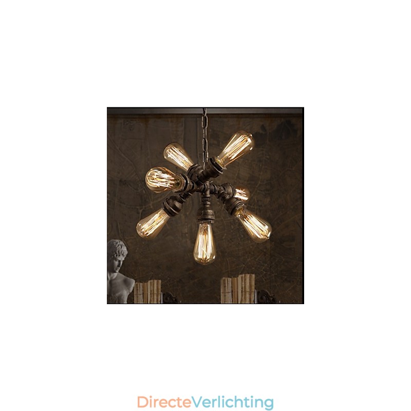 Amerikaanse industriële waterpijp retro stijl wind 7 lichts hanglamp
