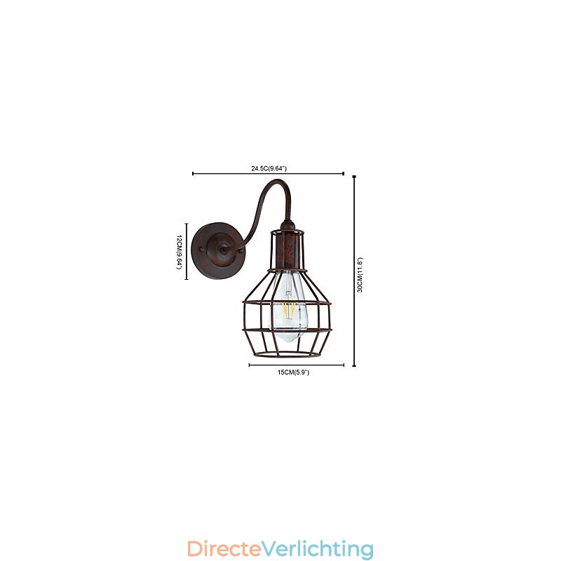 Wandlamp Wandlampen Muur Roestkleurige Retro Wandlamp