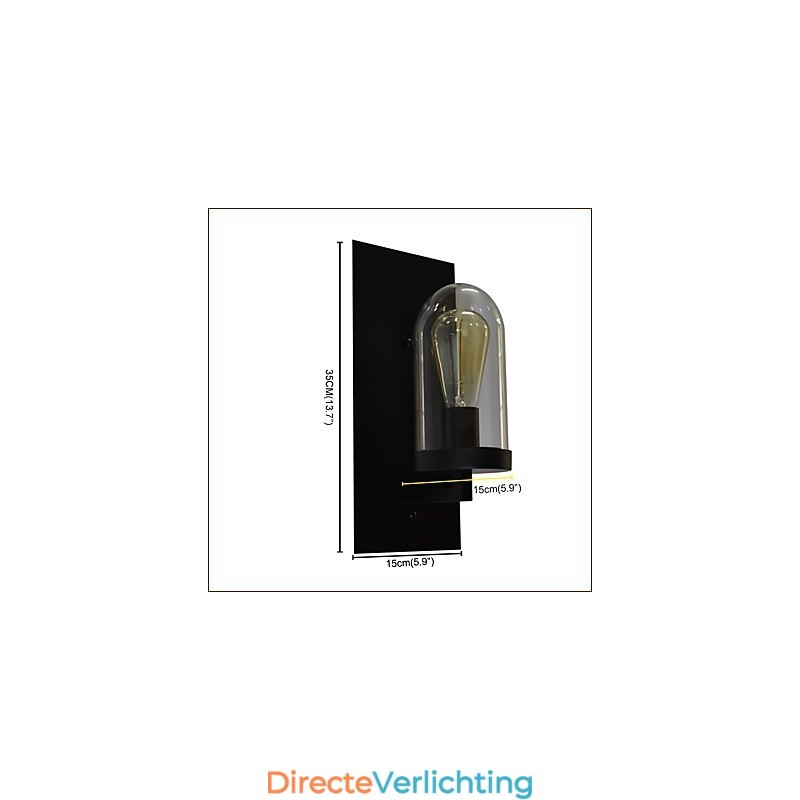 Geschilderde stalen wandlamp Dumb Black American Coffee Decoratie Retro wandlamp Lichtzwaardlamp op de muur