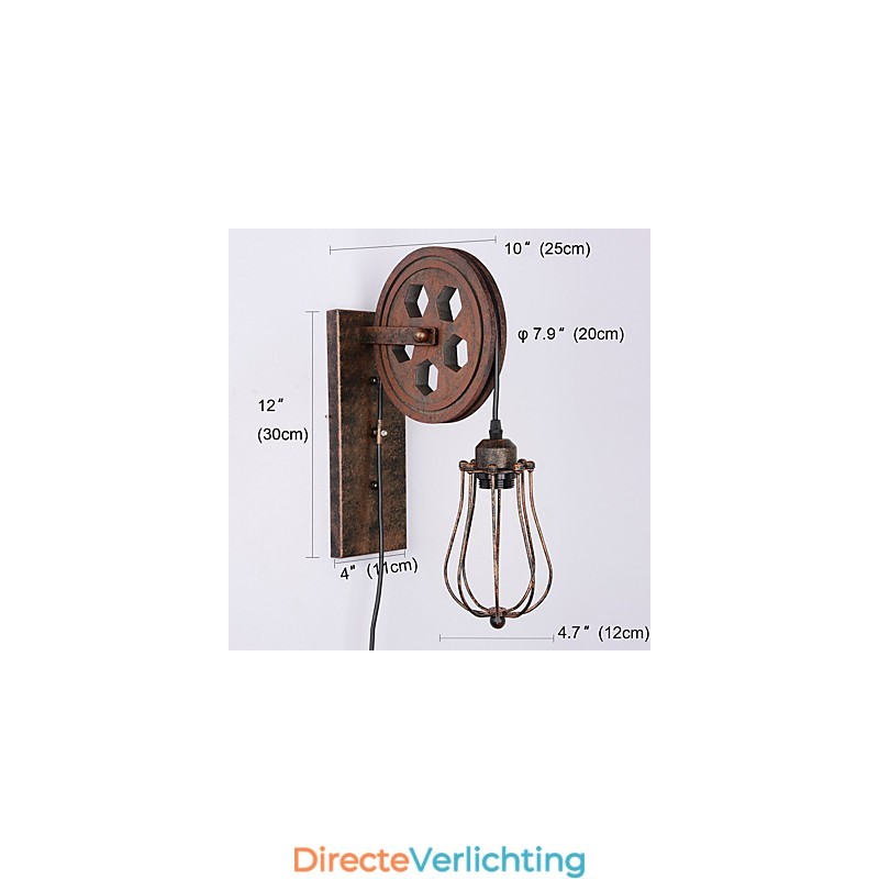 Industriële Retro IJzeren Wandlamp Creatieve Persoonlijkheid Lift Pulley Wandlamp