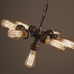 Amerikaanse industriële waterpijp retro stijl wind 7 lichts hanglamp