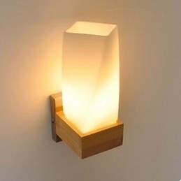 Simplicity Nordic Wood Art Woonkamer Gang Balkon Glas Massief Houten Wandlamp Van Slaapkamer Het Hoofd Van Een Bed