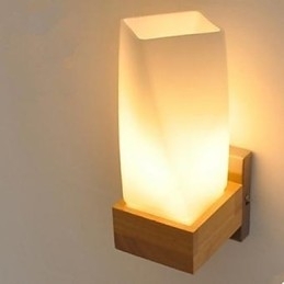 Simplicity Nordic Wood Art Woonkamer Gang Balkon Glas Massief Houten Wandlamp Van Slaapkamer Het Hoofd Van Een Bed