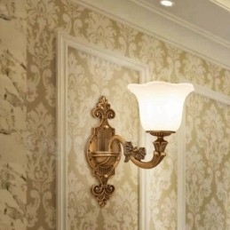 Enkelvoudige lamp Traditionele klassieke woonkamer Eetkamer Slaapkamer Metalen luxe binnenwandlampen