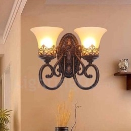Rustieke Lodge Woonkamer Eetkamer Slaapkamer Metalen Binnen Wandlampen