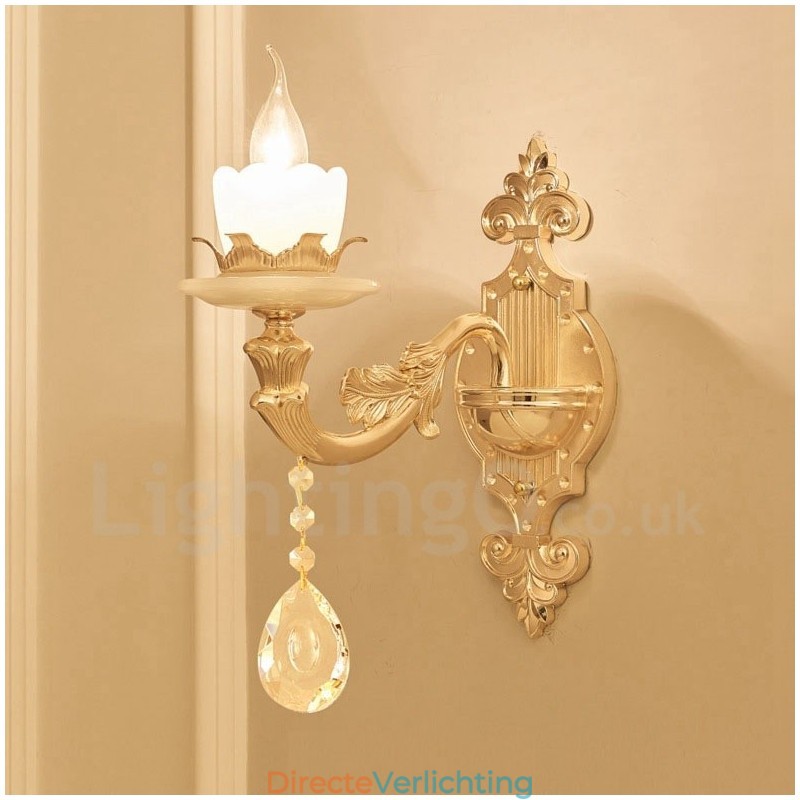 Enkelvoudige lamp Traditionele klassieke woonkamer Eetkamer Slaapkamer Metalen luxe binnenwandlampen