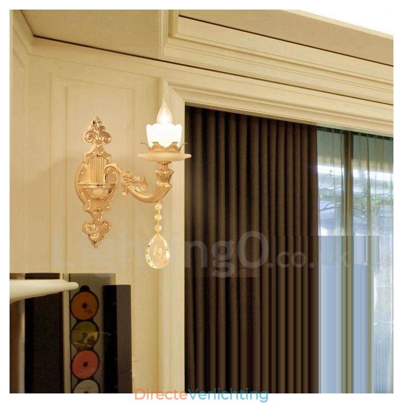 Enkelvoudige lamp Traditionele klassieke woonkamer Eetkamer Slaapkamer Metalen luxe binnenwandlampen