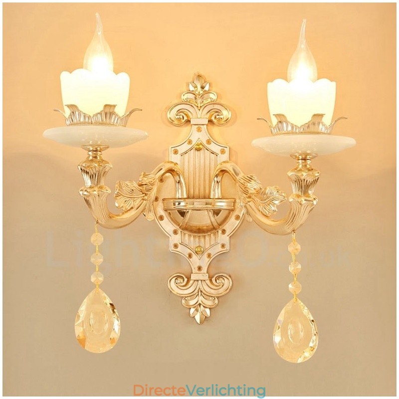 2 Lichte Traditionele Klassieke Woonkamer Eetkamer Slaapkamer Metalen Binnen Wandlampen