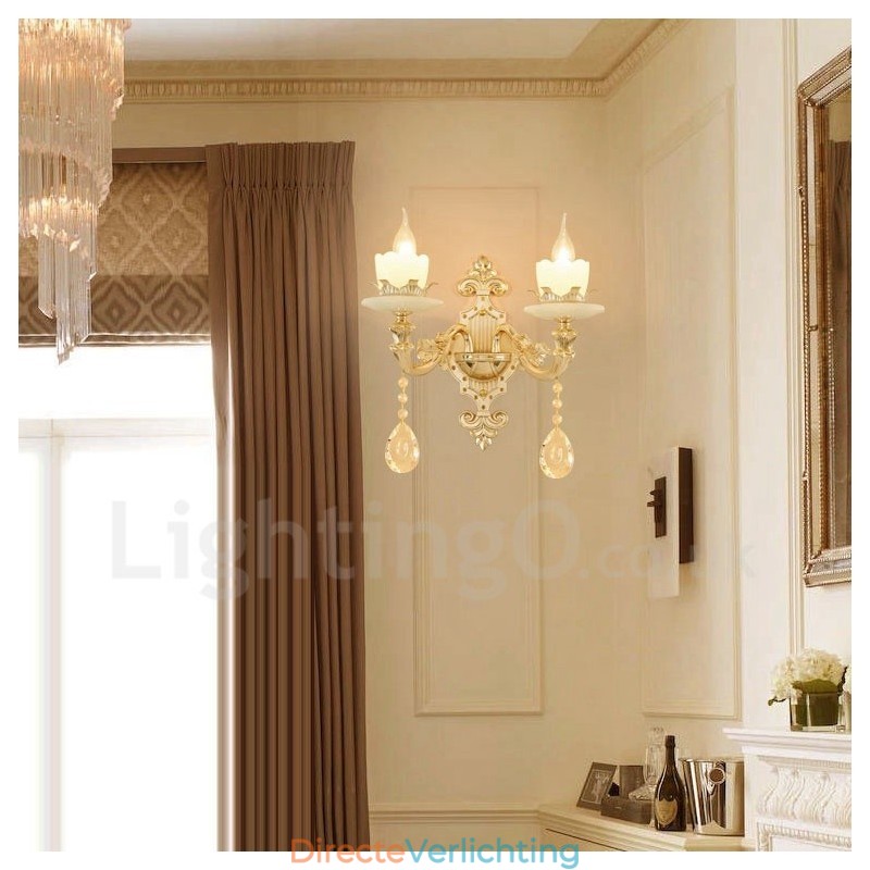 2 Lichte Traditionele Klassieke Woonkamer Eetkamer Slaapkamer Metalen Binnen Wandlampen