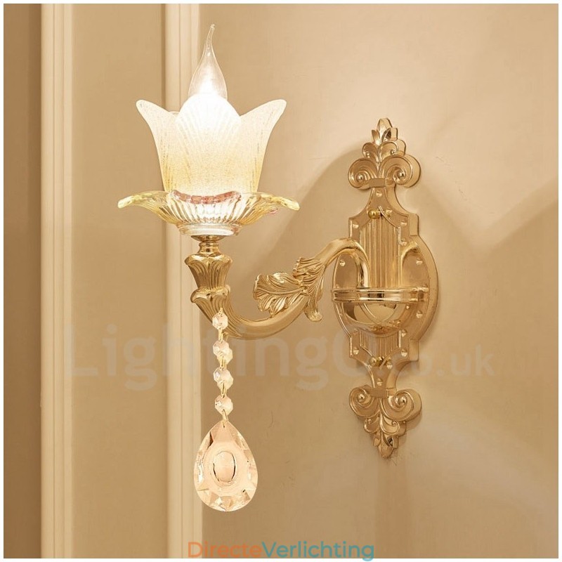 Enkelvoudige lamp Traditionele klassieke woonkamer Eetkamer Slaapkamer Metalen kaars Binnen wandlampen