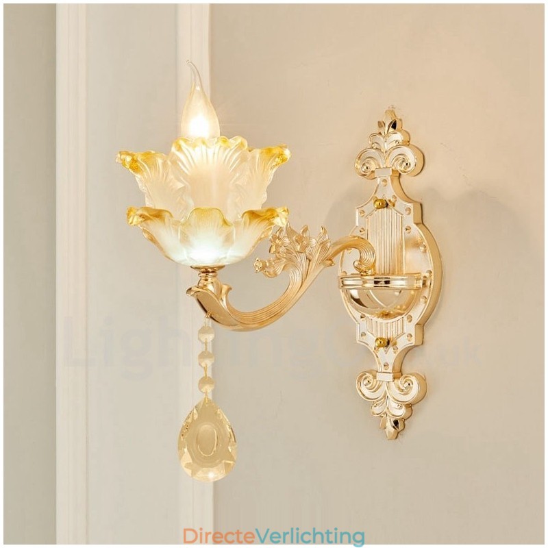 Enkelvoudige lamp Traditionele klassieke woonkamer Eetkamer Slaapkamer Metalen luxe binnenwandlampen