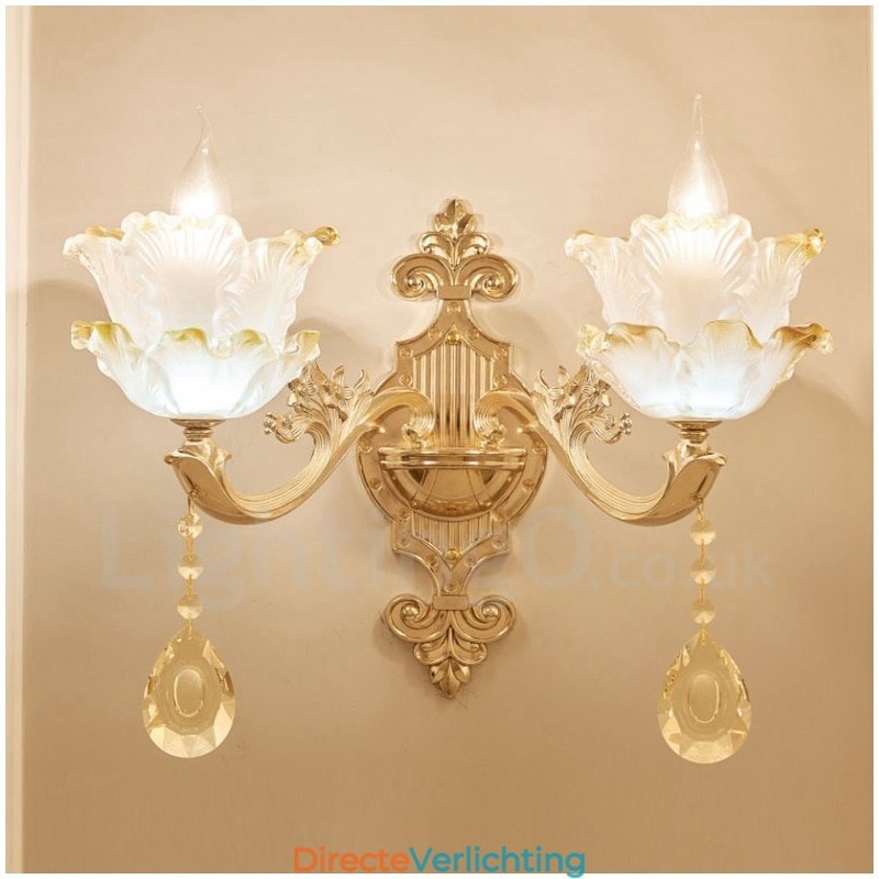 2 Lichte Traditionele Klassieke Woonkamer Eetkamer Slaapkamer Metalen Binnen Wandlampen