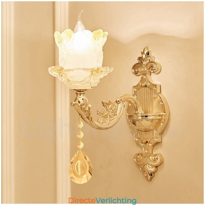 Enkelvoudige lamp Traditionele klassieke woonkamer Eetkamer Slaapkamer Metalen luxe binnenwandlampen