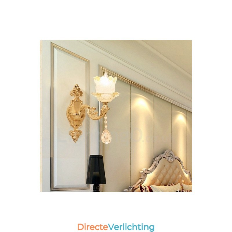 Enkelvoudige lamp Traditionele klassieke woonkamer Eetkamer Slaapkamer Metalen luxe binnenwandlampen