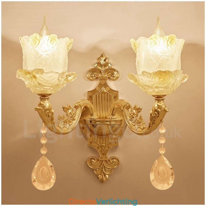 2 Lichte Traditionele Klassieke Woonkamer Eetkamer Slaapkamer Metalen Binnen Wandlampen