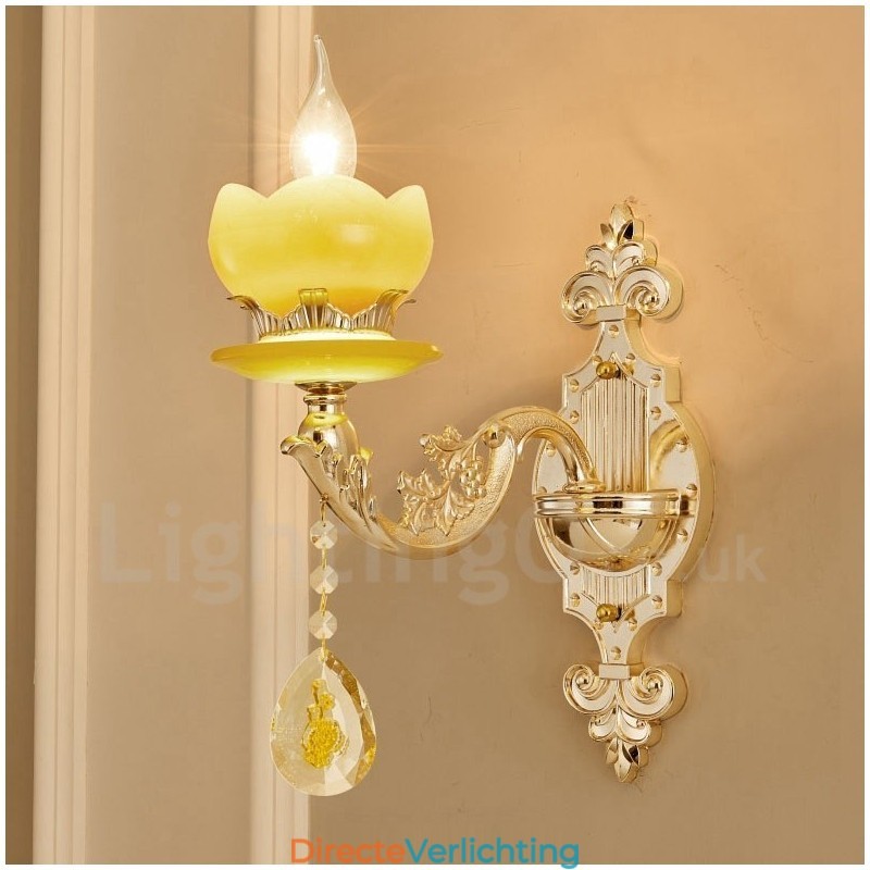 Enkelvoudige lamp Traditionele klassieke woonkamer Eetkamer Slaapkamer Metalen luxe binnenwandlampen