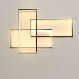 Moderne eigentijdse aluminium schilderij plafondlamp inbouw wandlamp met afstandsbediening dimmer voor woonkamer slaapkamer
